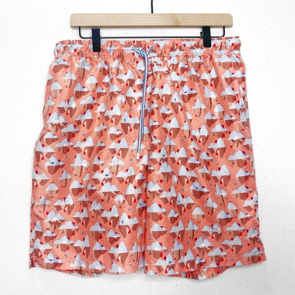 Peter Millar Men's Shorts Trunks Lined Seaside Collection Polar Bear Print Large - Picture 1 of 6